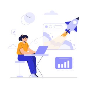 Vector graphics portrait website launch